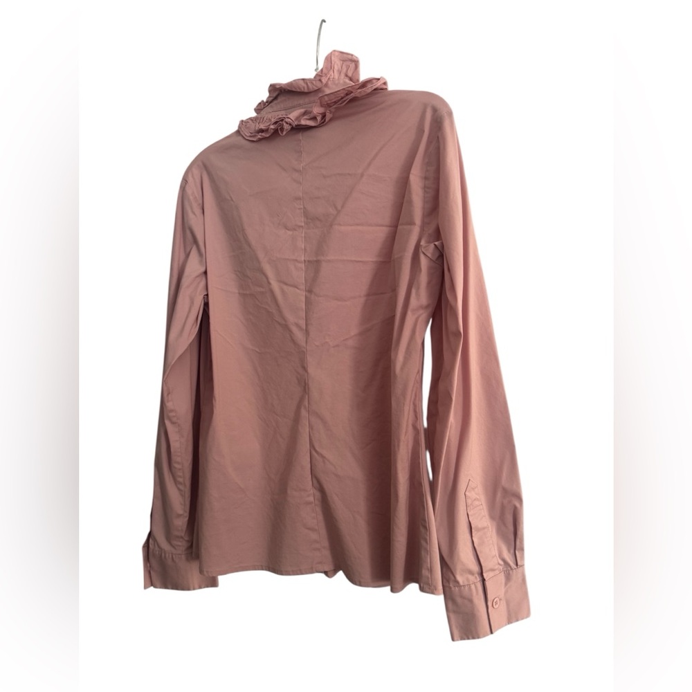 Tracy M. Ruffled Front Button-Down Shirt - Picture 3 of 4